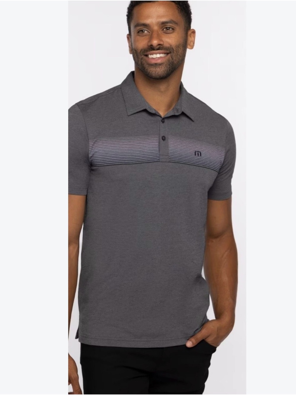NWT Travis Mathew Performance Gray Horchata Golf Polo Shirt Mens XL